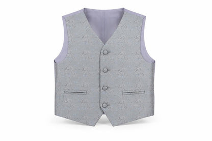 Front view of Thomas Nash boys’ grey formal waistcoat 5-6 years wedding suit