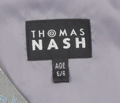 Close-up detail of Thomas Nash boys’ grey formal waistcoat 5-6 years wedding suit