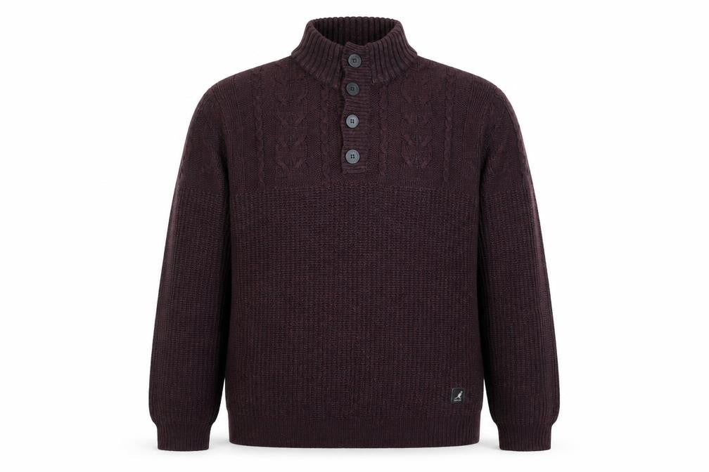 Kangol Purple Men's XL Henley Jumper