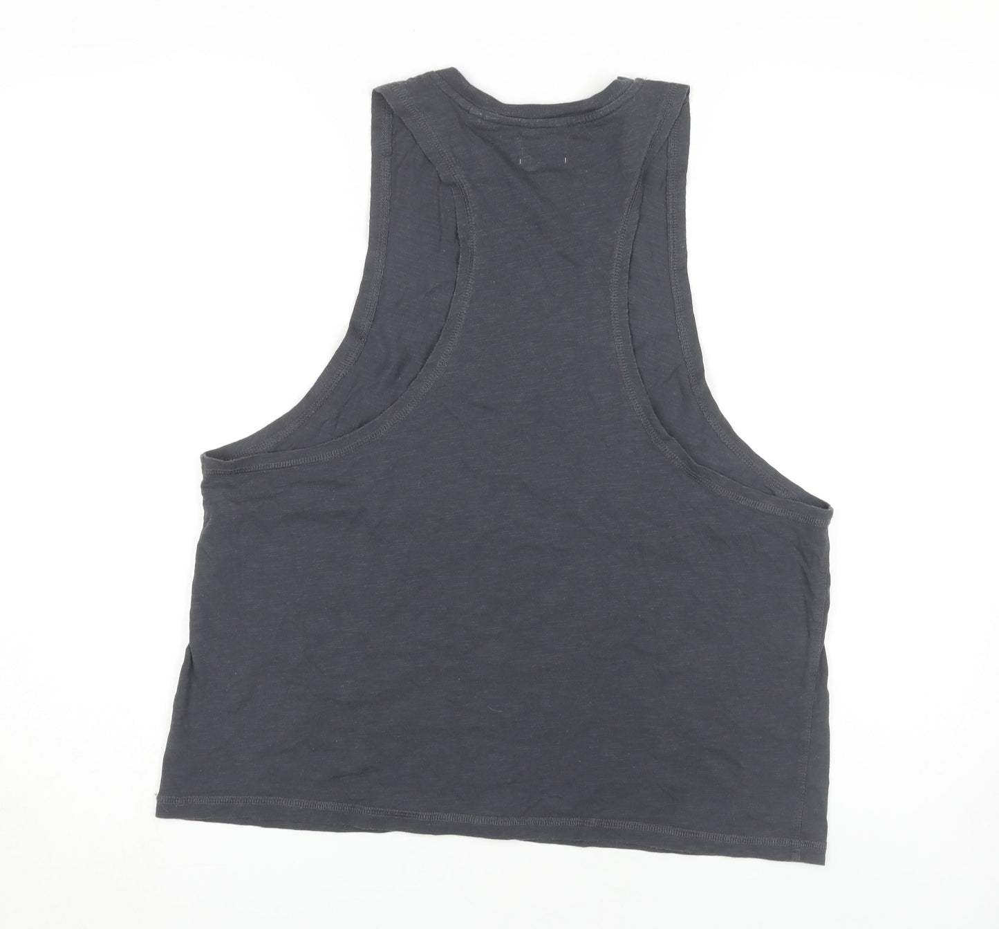 Superdry Women's Black Tank Top Size 8 Crew Neck Casual