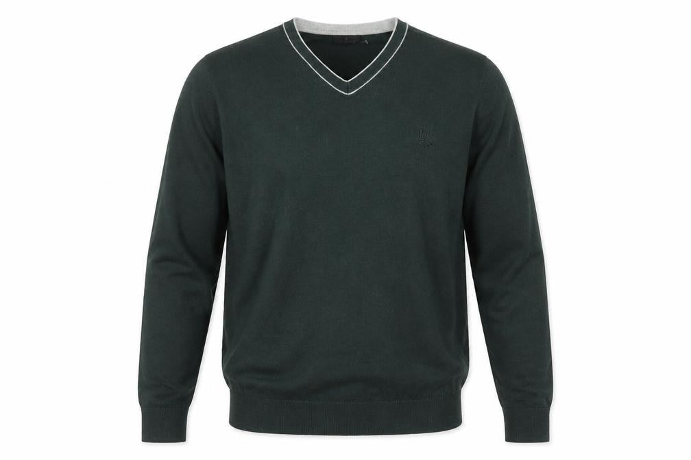 Jeff Banks Men's Green V-Neck Pullover Jumper Size M