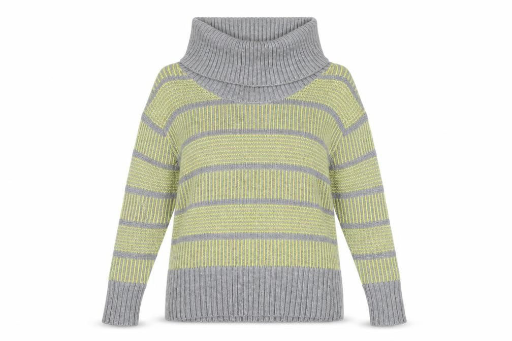 Fat Face Women's Grey Green Cowl Neck Pullover Jumper 12