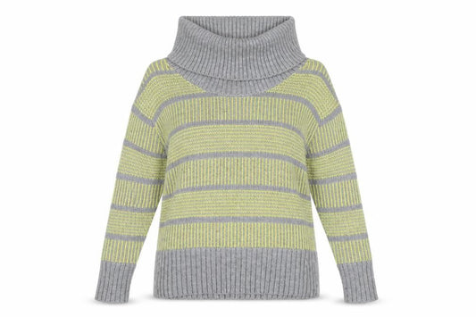 FatFace Women's Grey Green Cowl Neck Pullover Jumper 12