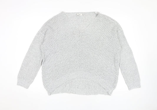 Jacqueline de Yong Women's Grey XL Chunky Pullover Jumper