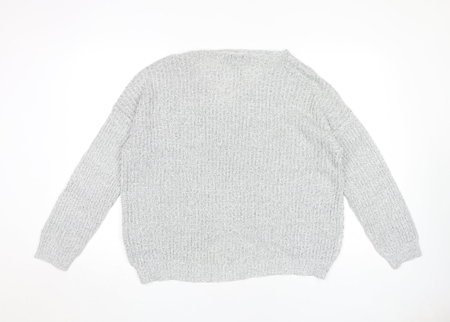 Jacqueline de Yong Women's Grey XL Chunky Pullover Jumper