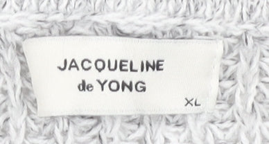 Jacqueline de Yong Women's Grey XL Chunky Pullover Jumper