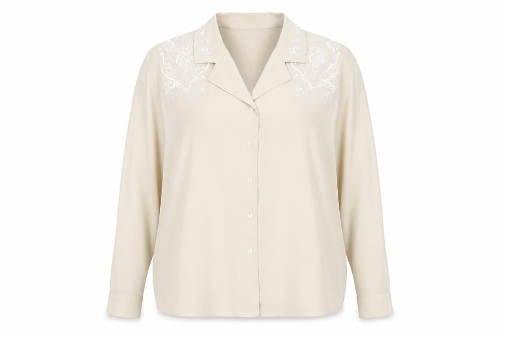 Alexon Women's Beige Blouse Size 14, Long Sleeve, Collared