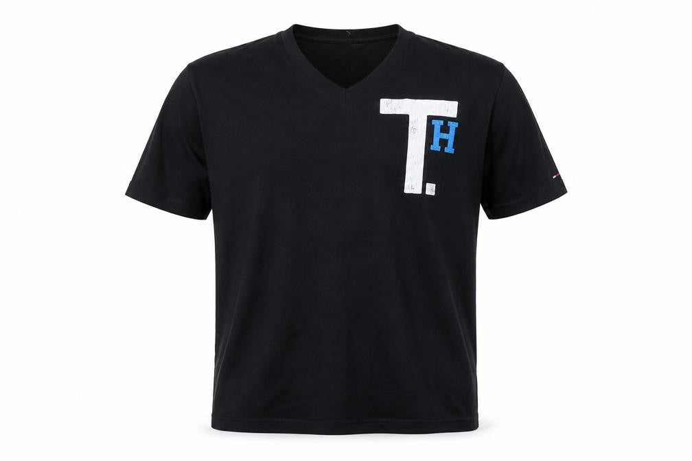 Tommy Hilfiger Men's Black XLT V-Neck T-Shirt