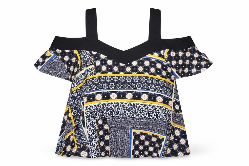 M&Co Women's Multicoloured Size 10 Off Shoulder Top
