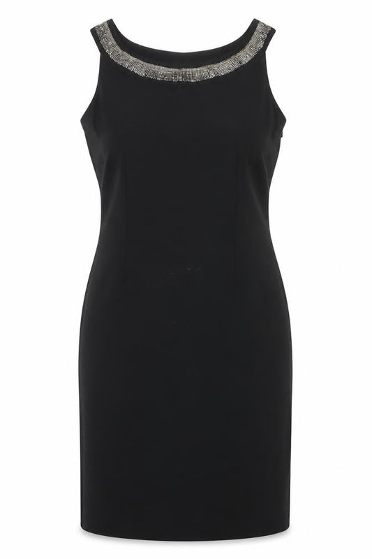 Michaela Louisa Black Sheath Dress, Size 12, Formal, Beaded