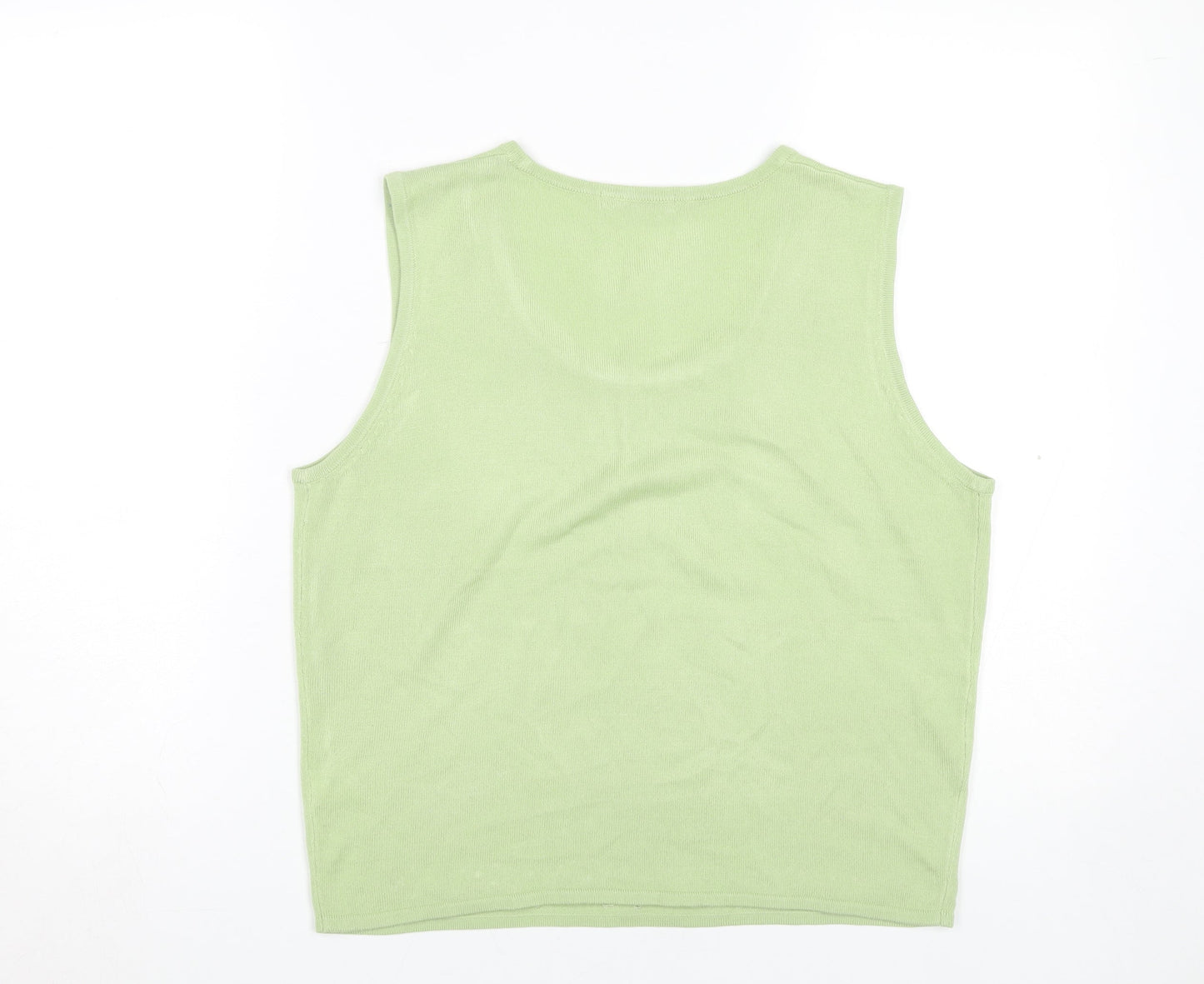 Marks and Spencer Women's Green Tank Top UK 14 Scoop Neck