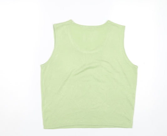 Marks and Spencer Women's Green Tank Top UK 14 Scoop Neck