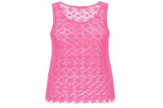 Next Women's Pink Crochet Sleeveless Cotton Camisole