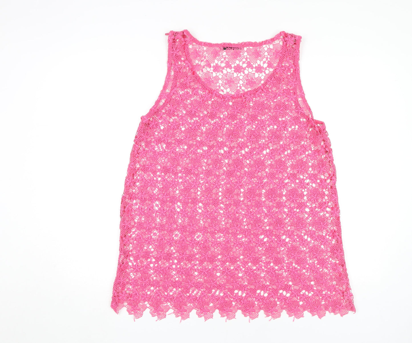 Next Women's Pink Crochet Sleeveless Cotton Camisole