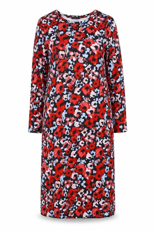 Monki Women's Red Floral Long Sleeve Dress Size 12