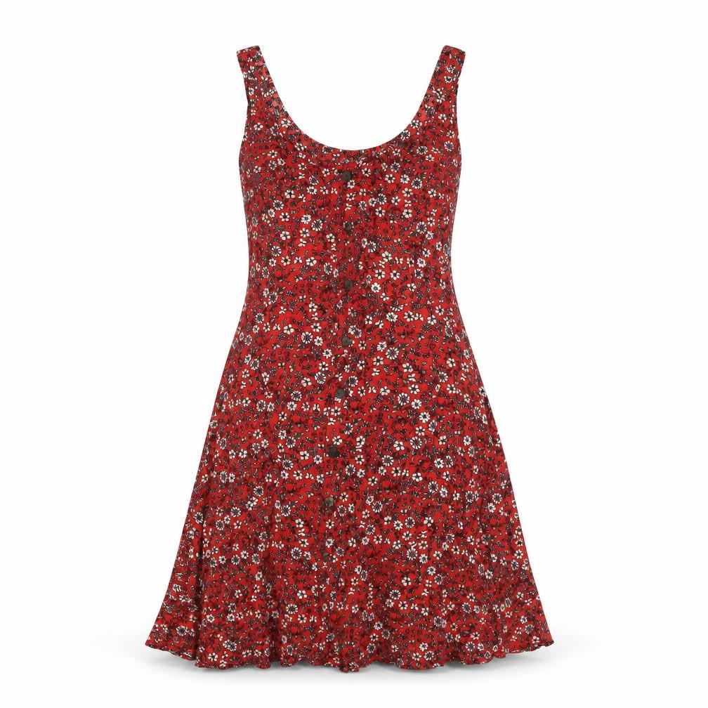 Apricot Women's Red Floral A-Line Summer Dress, Size 10