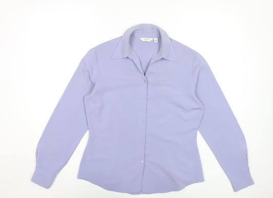 Next Women's Purple Button-Up Shirt Size 12
