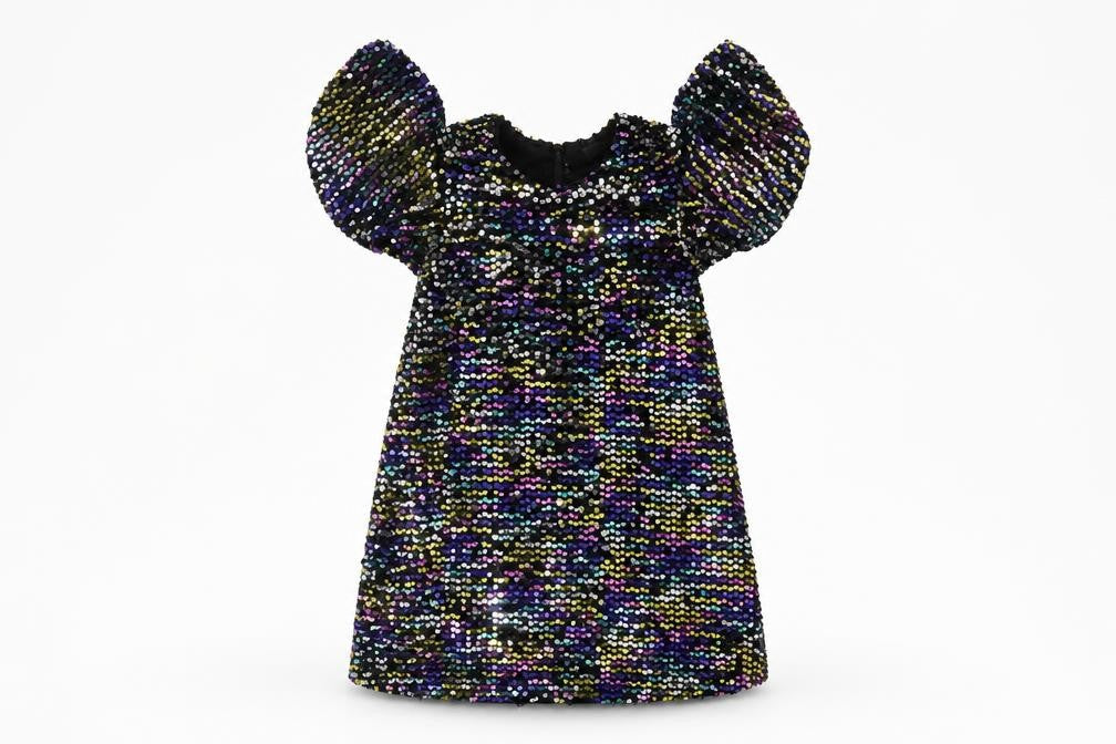 Next Girls Multicoloured Sequin Party Dress, 5 Years, Puff Sleeve