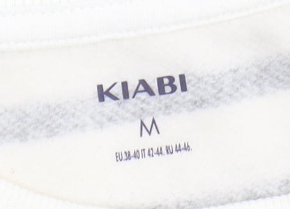 Kiabi Womens White Striped Crew Neck Sweatshirt M
