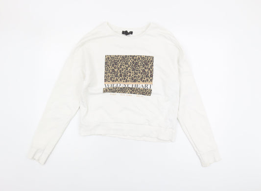 New Look Women's White Pullover Sweatshirt - Size 8