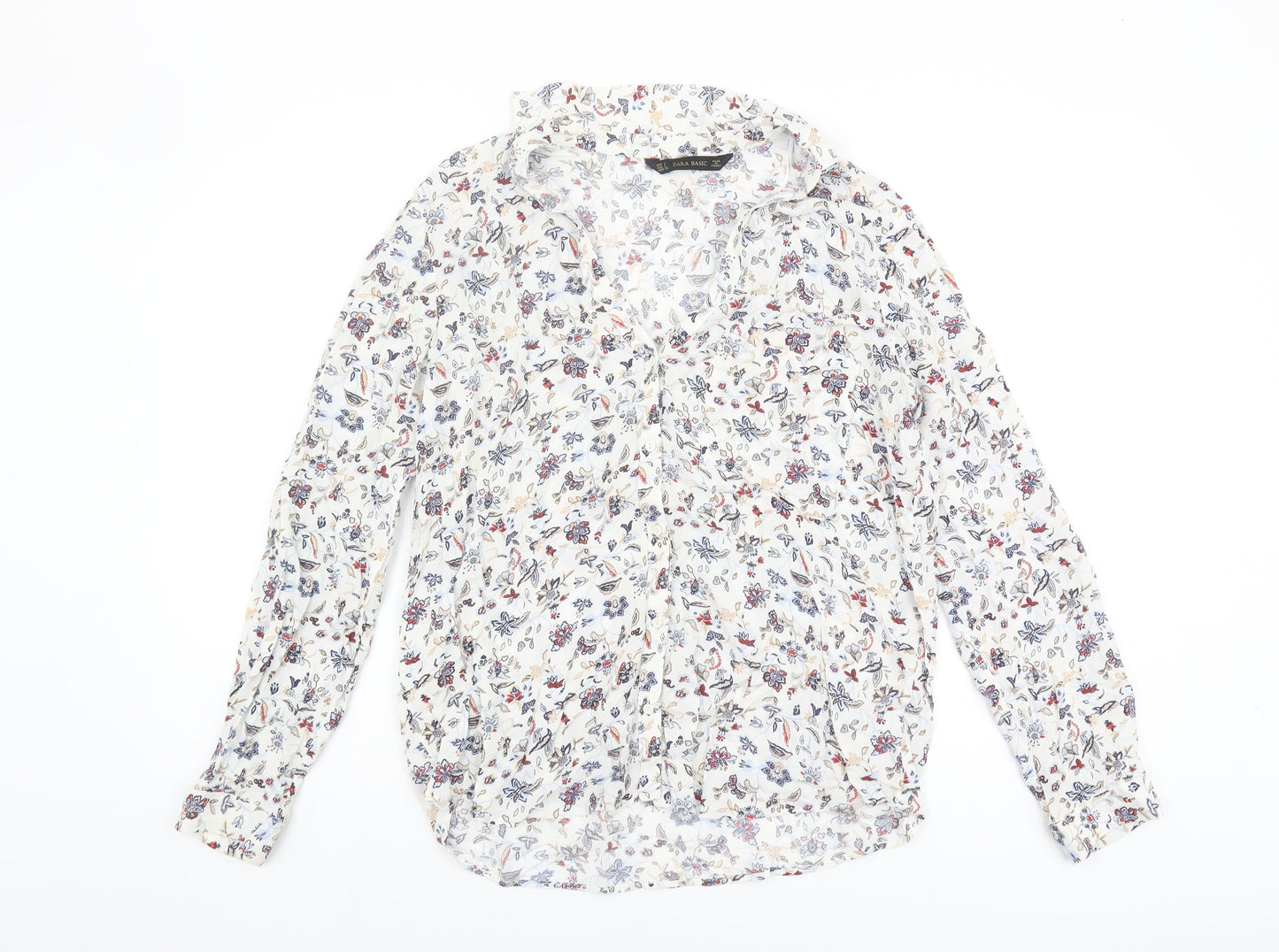Zara Basic Women's Floral Blouse L Multicoloured
