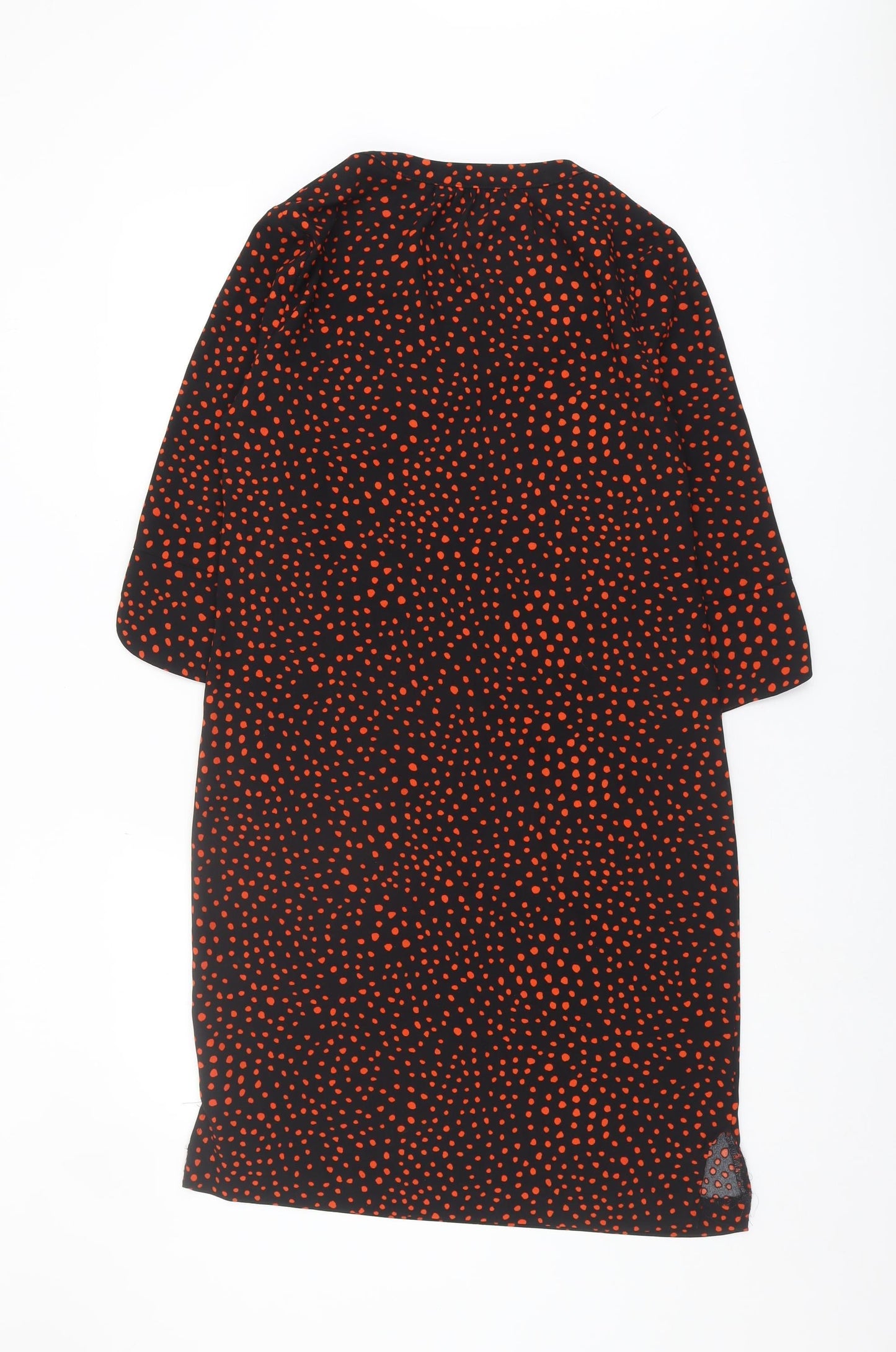 Marks and Spencer Women's Black Red Polka Dot Dress, Size 8