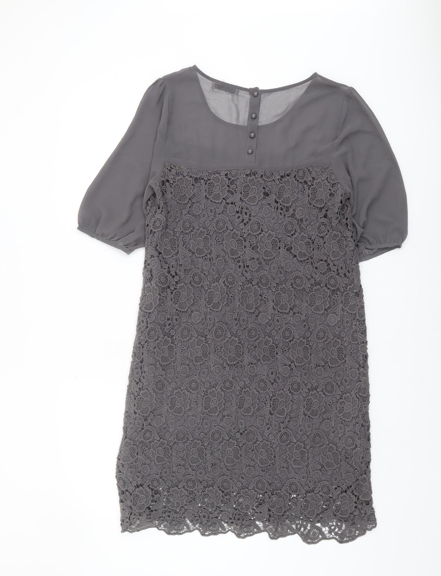 Darling Women's Grey Lace Shift Dress M