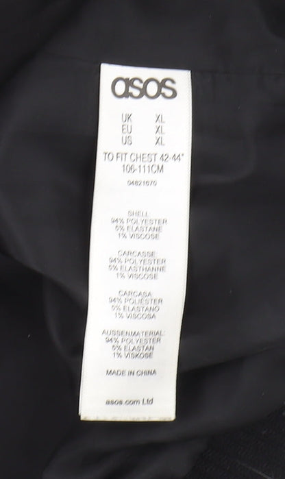 Close-up detail of ASOS Men's Black XL Hooded Basic Jacket 42-44"