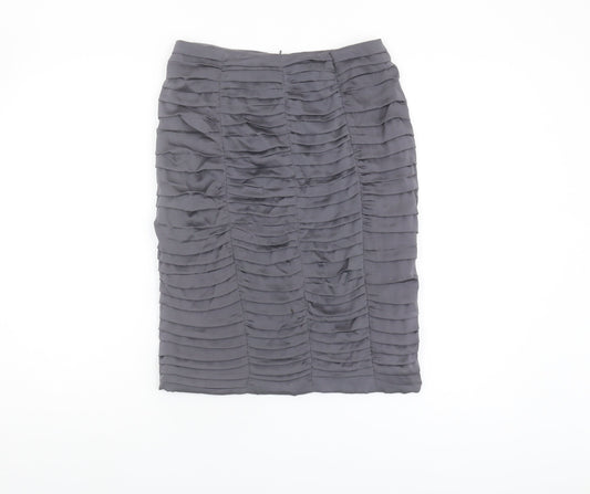 Coast Women's Grey Silk Pencil Skirt in Size 8