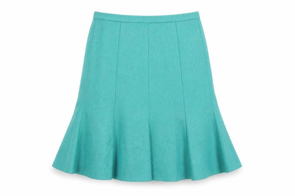 EWM Women's Green Flare Midi Skirt Size 12
