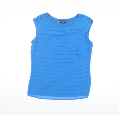 Additional front view of Principles Blue Women's Blouse 12 Viscose Sleeveless