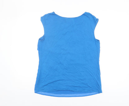 Back view of Principles Blue Women's Blouse 12 Viscose Sleeveless