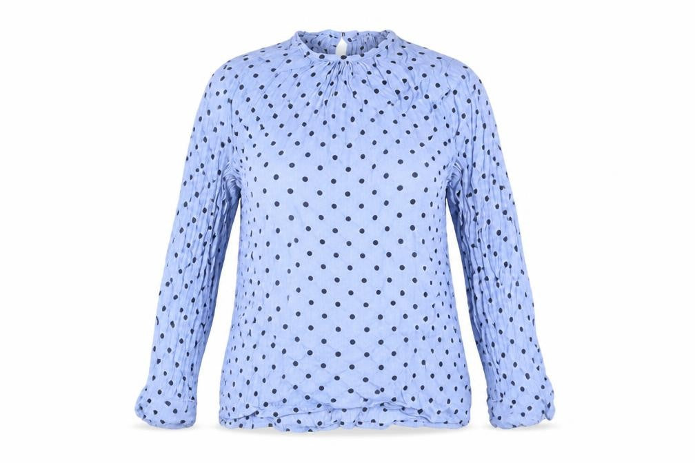 Warehouse Women's Blue Polka Dot Blouse Size 12