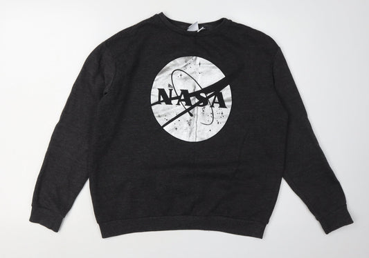 Women's Black NASA Logo Sweatshirt Size 12 Pullover