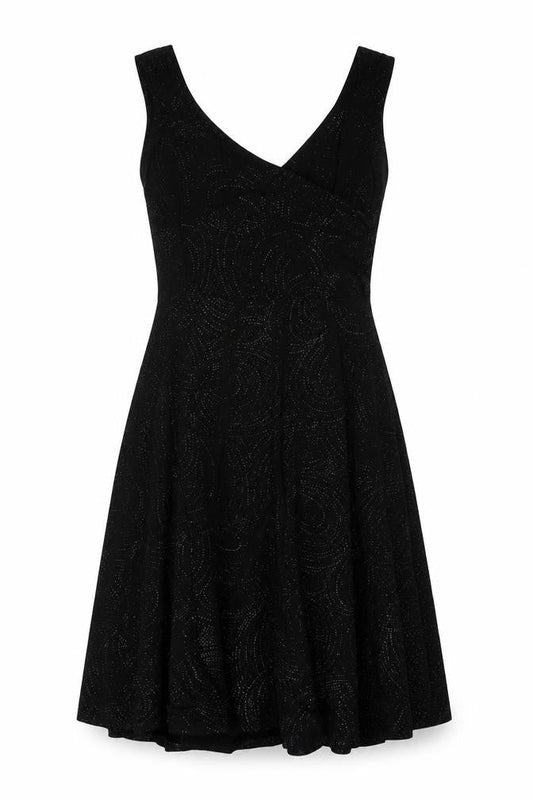 Wallis Black Sleeveless V-Neck Party Dress Size 12