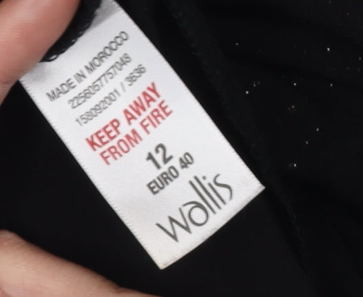 Wallis Black Sleeveless V-Neck Party Dress Size 12