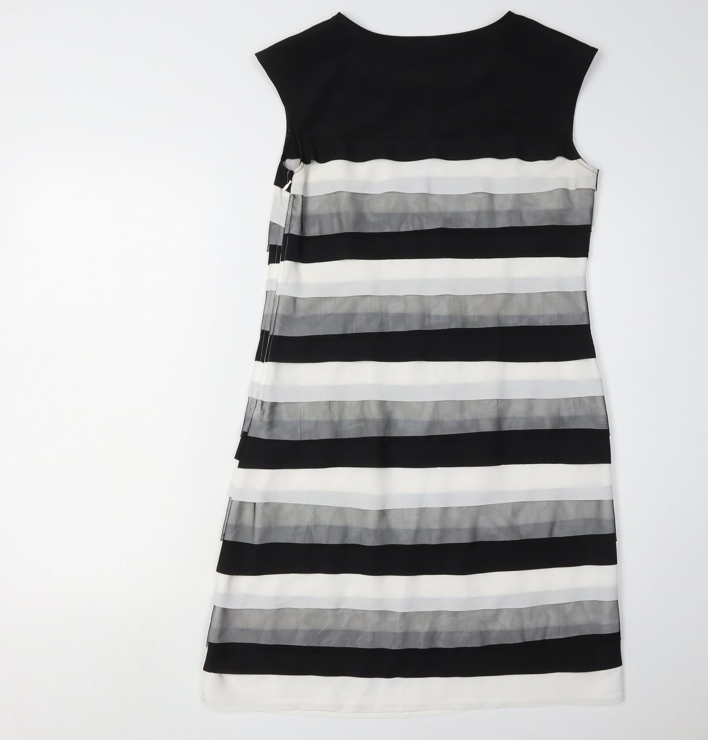 Principles Black Striped Sheath Dress, Size 10 - Elegant Style