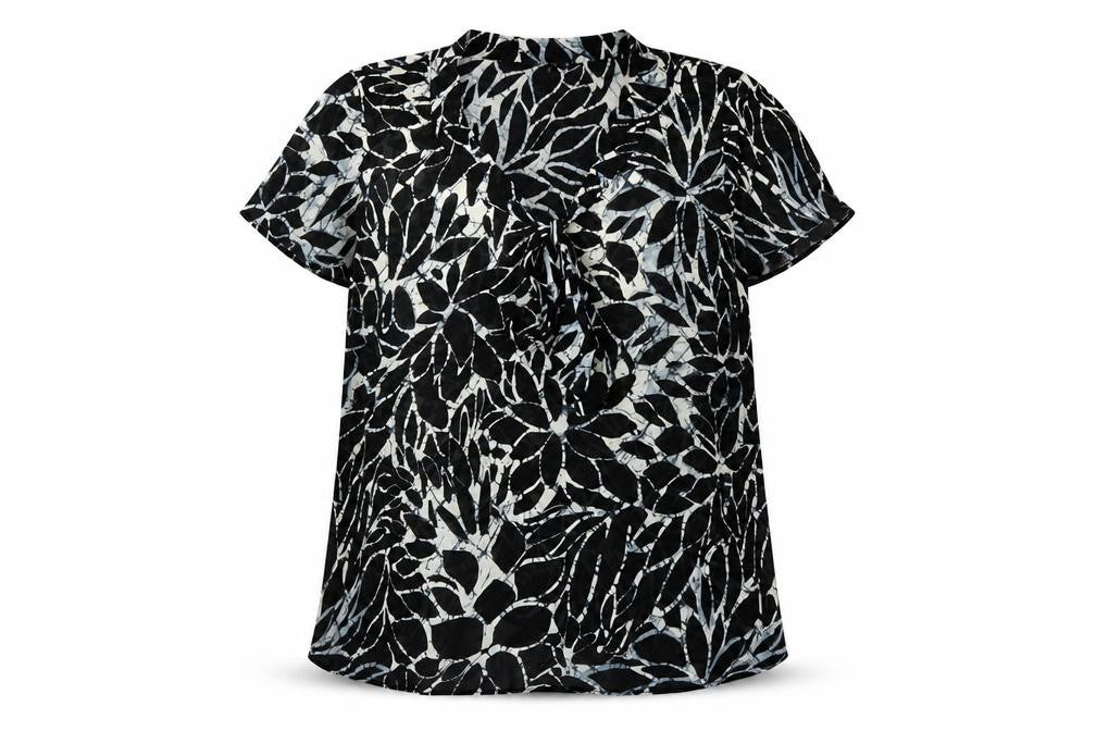 Wallis Women's Black Floral Tunic Blouse Size 18