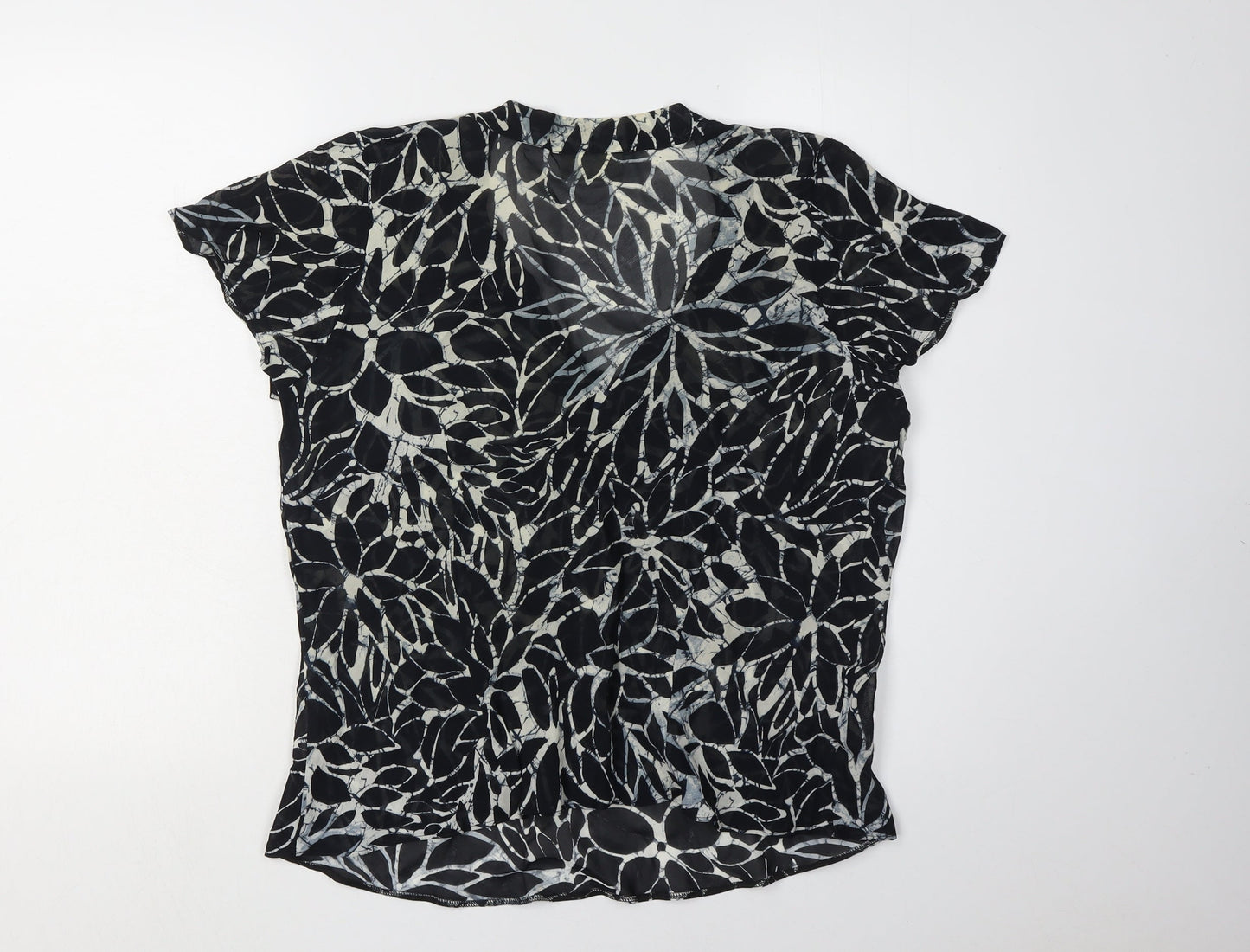 Wallis Women's Black Floral Tunic Blouse Size 18