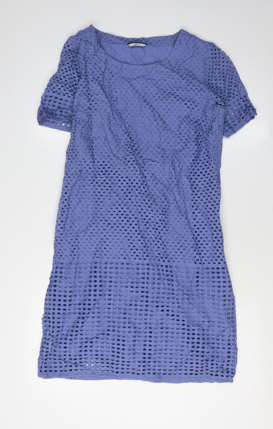 Dash Women's Blue Cotton Dress Size 10, Half Sleeve