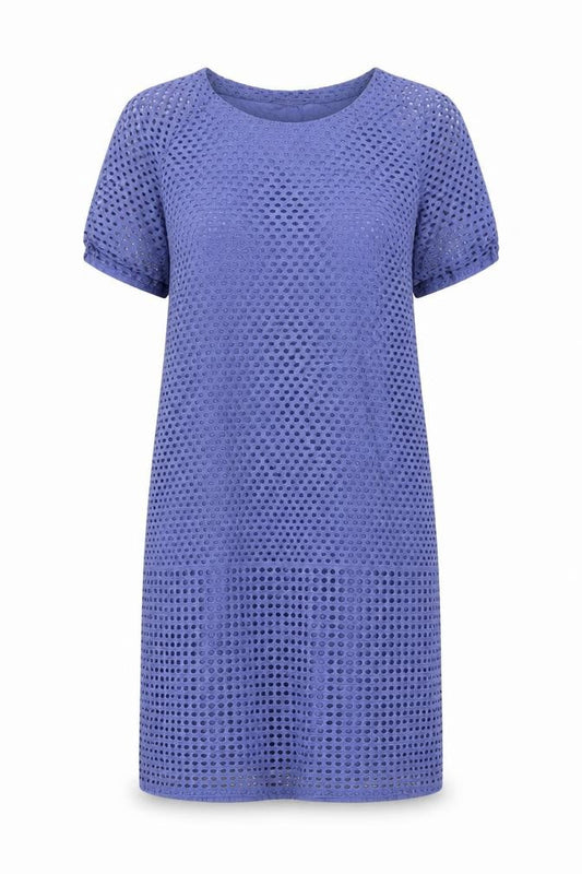Dash Women's Blue Cotton Dress Size 10, Half Sleeve