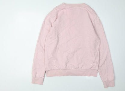 Back view of Ellesse Women's Pink Logo Pullover Sweatshirt, size 12