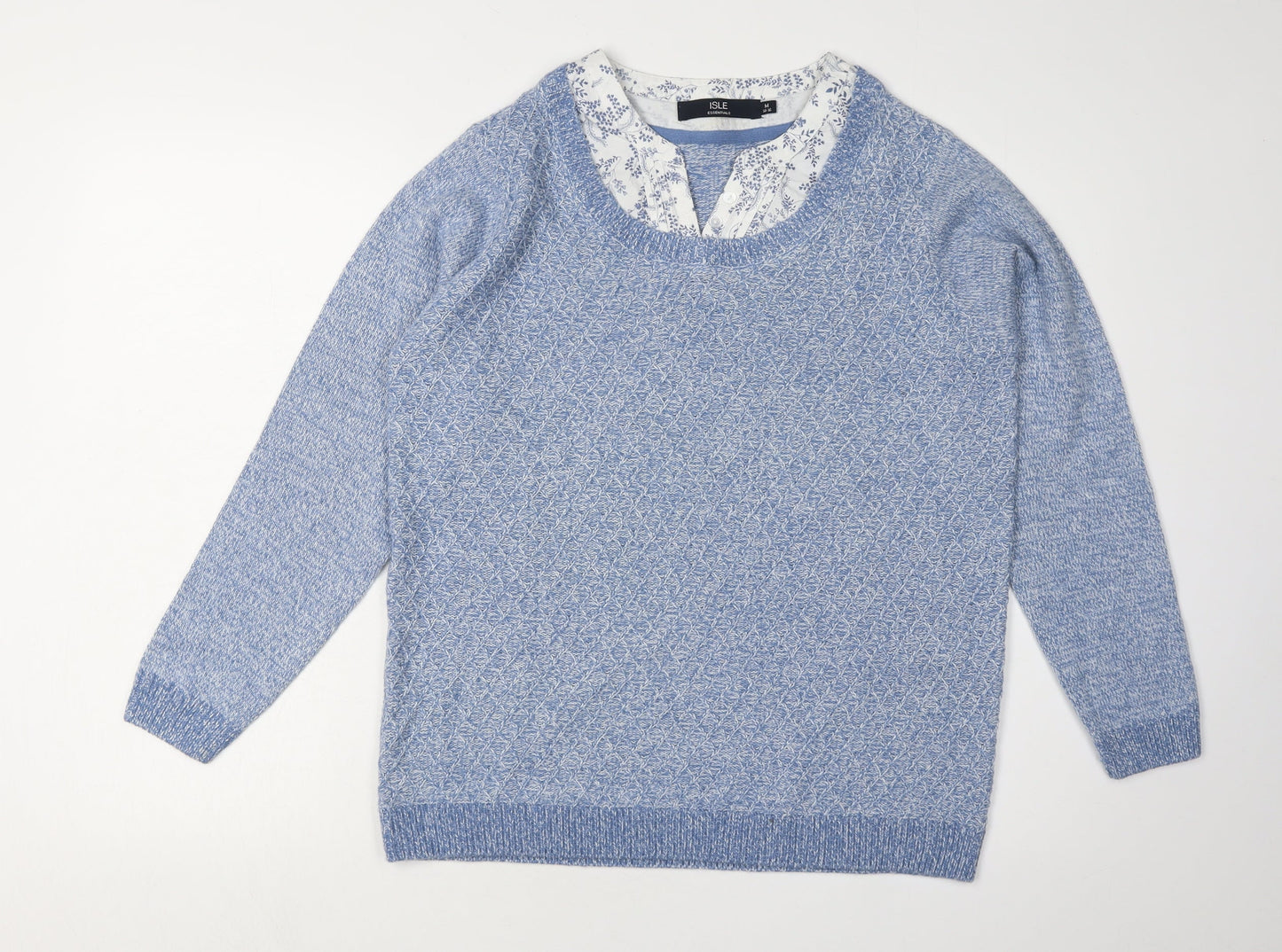 ISLE ESSENTIALS Women's Blue Pullover Jumper M
