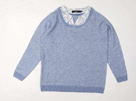 ISLE ESSENTIALS Women's Blue Pullover Jumper M