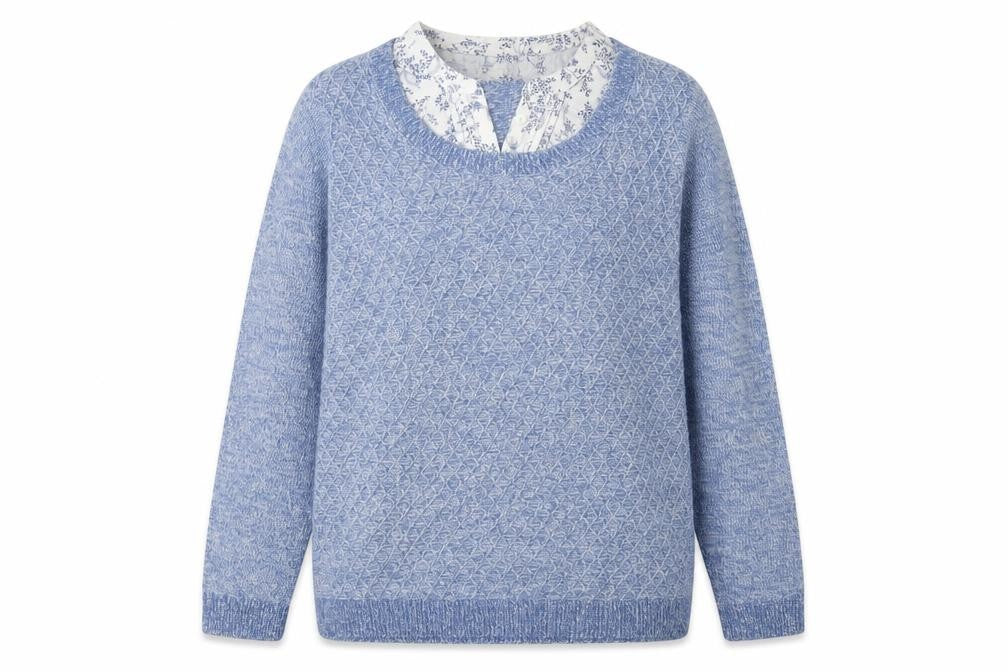ISLE ESSENTIALS Women's Blue Pullover Jumper M