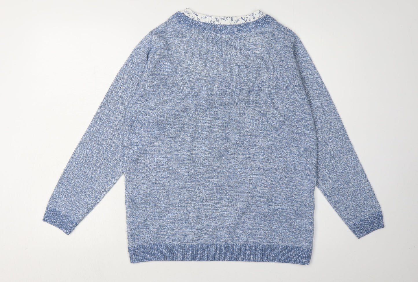 ISLE ESSENTIALS Women's Blue Pullover Jumper M