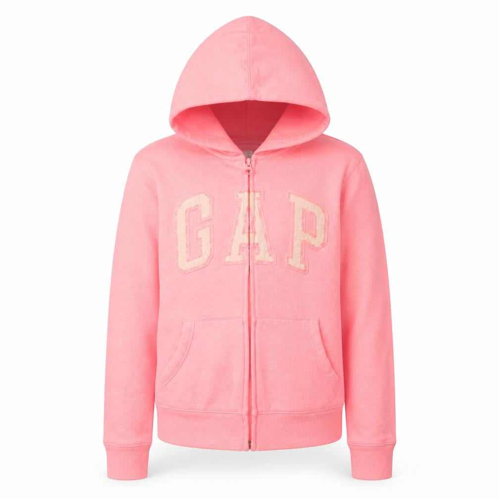 GAP Girls Pink XL Full Zip Logo Hoodie