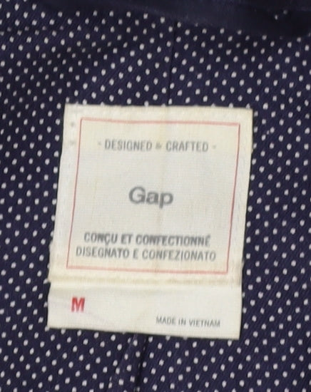 Gap Women's Blue Trench Coat M Casual Regular Fit