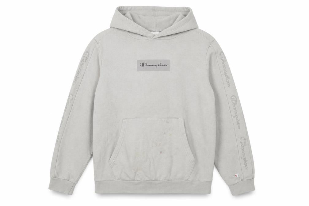 Champion Boys Grey 2XL Pullover Hoodie with Logo