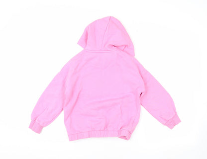 Back view of Barbie Pink girls’' hoodie 7-8 years cotton pullover